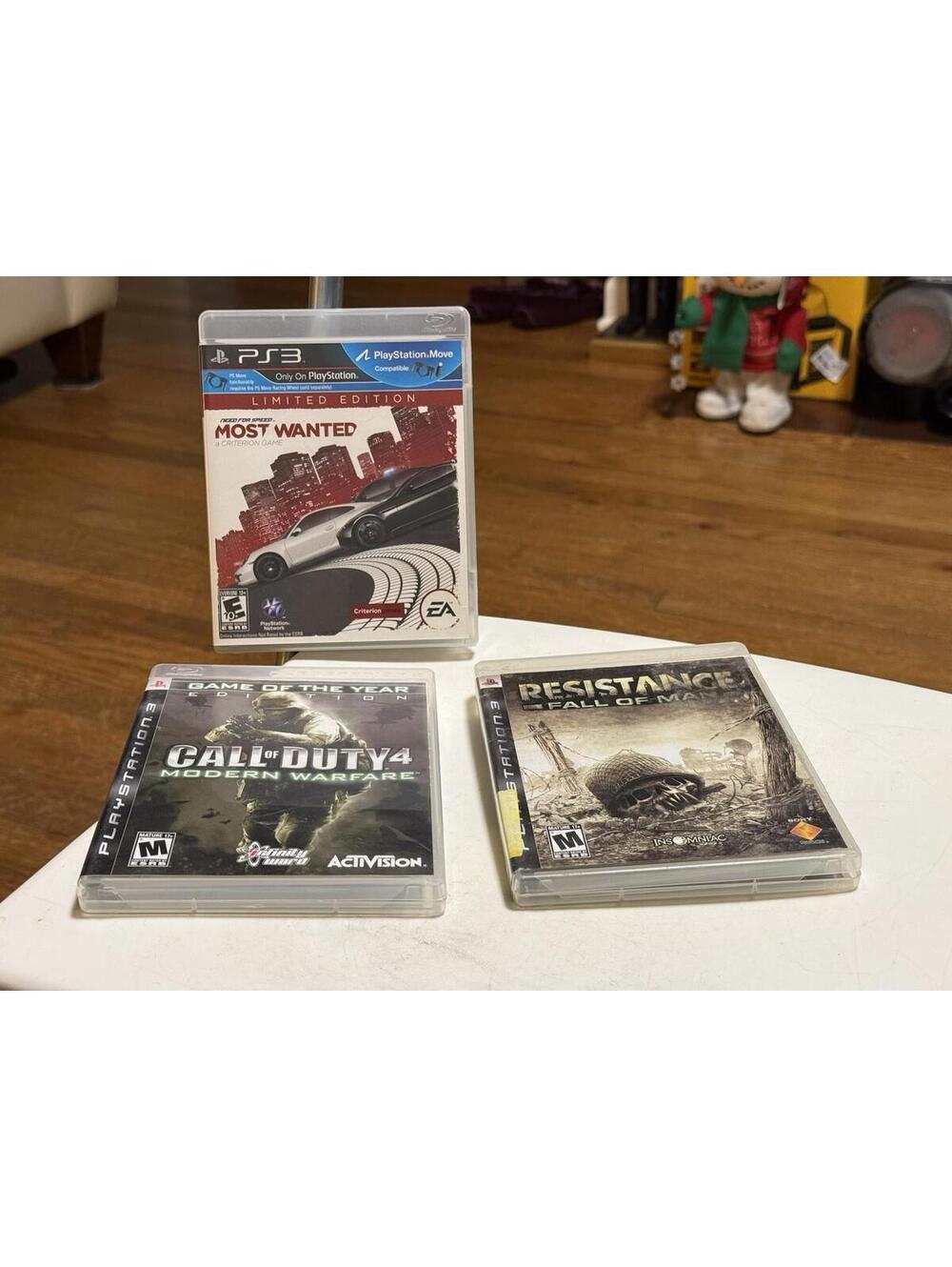 PS3 Games Lot Of 3 Games , Need For Speed, Call Of Duty 4, Resistance Fall Of Ma
